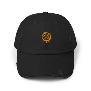 Uncle Ron Distressed Dad Hat Orange Logo