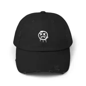 Happface Distressed Dad Hat &mdash; Distressed Cap with 'happface' Design
